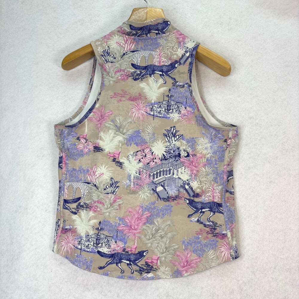 Greyson Savannah Nights Sleeveless Vesta 1/4 Zip Top Womens XL Golfcore Wolf - Picture 3 of 9